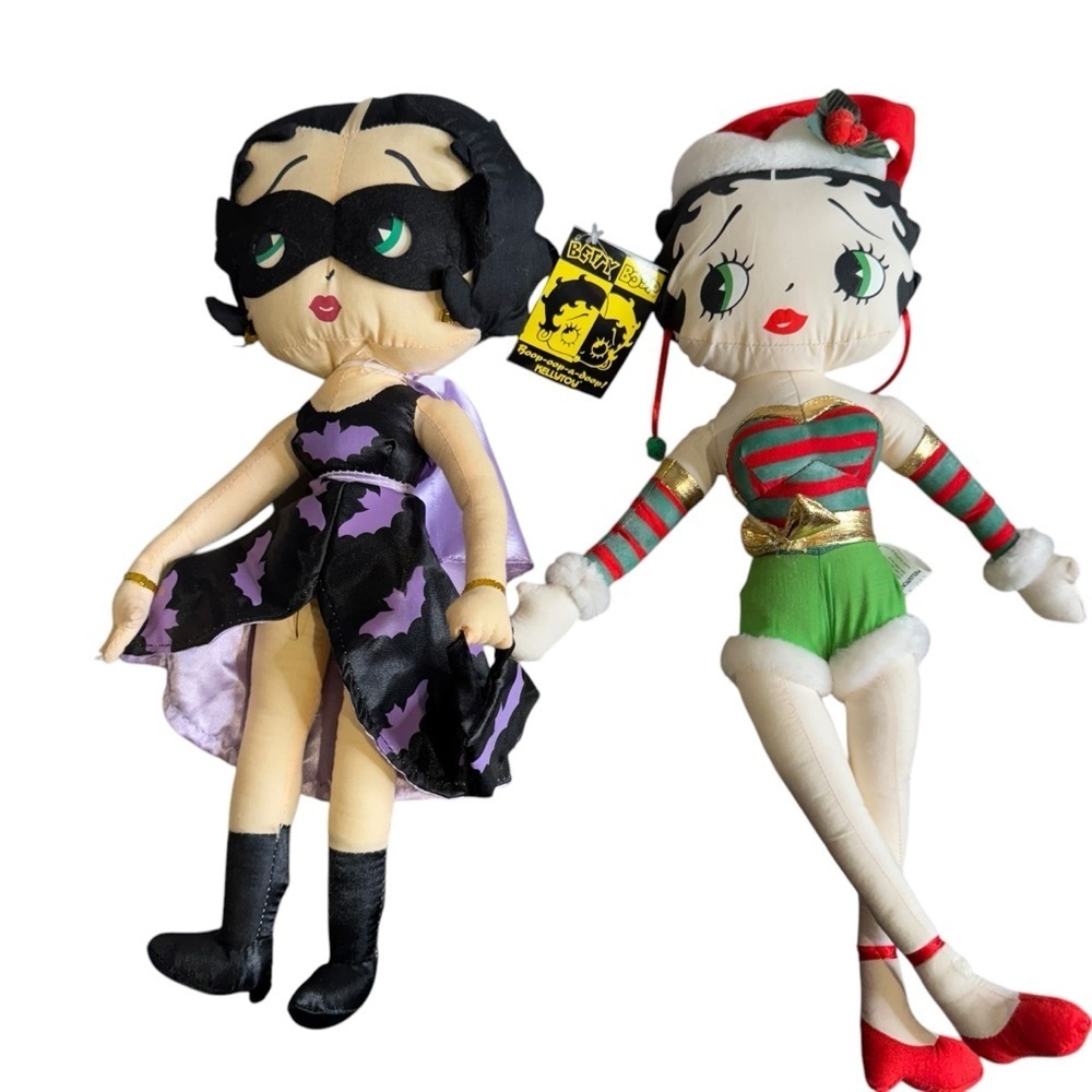 Vintage Betty Boop Plush Dolls Christmas 2 Batman Betty & Xmas Betty Kelly Toy
